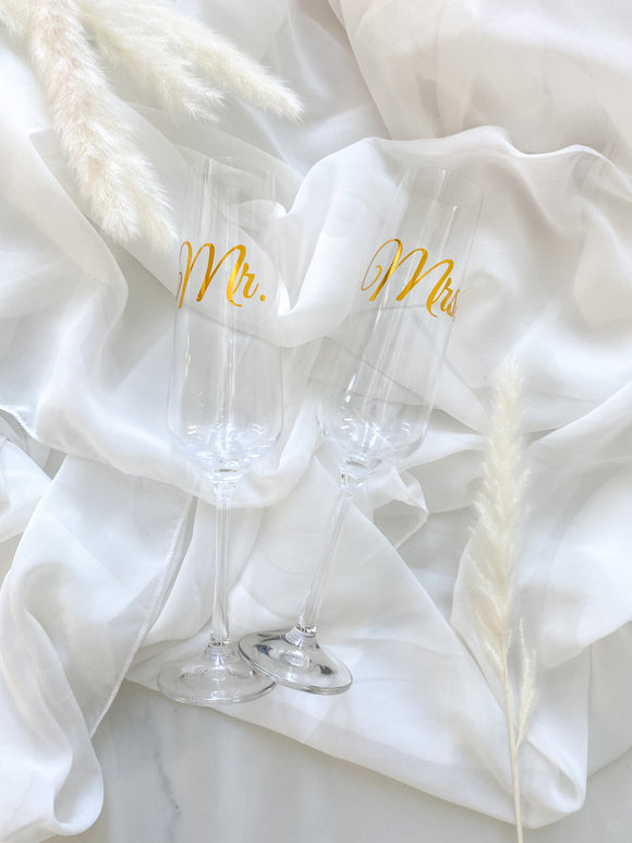 Mr and Mrs Champagne Flutes