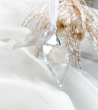 Christmas Heart Shaped Glass Slice Ornament